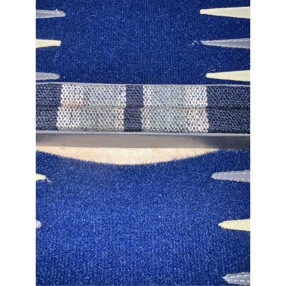 Vintage Aries Travel Backgammon Blue and Grey Plaid - Picture 8 of 9